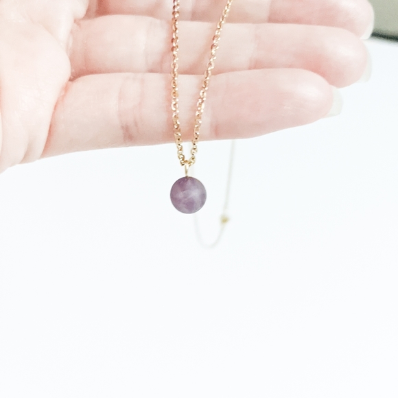 Amethyst February Birthstone Gold-Plated Necklace - Picture 1 of 7